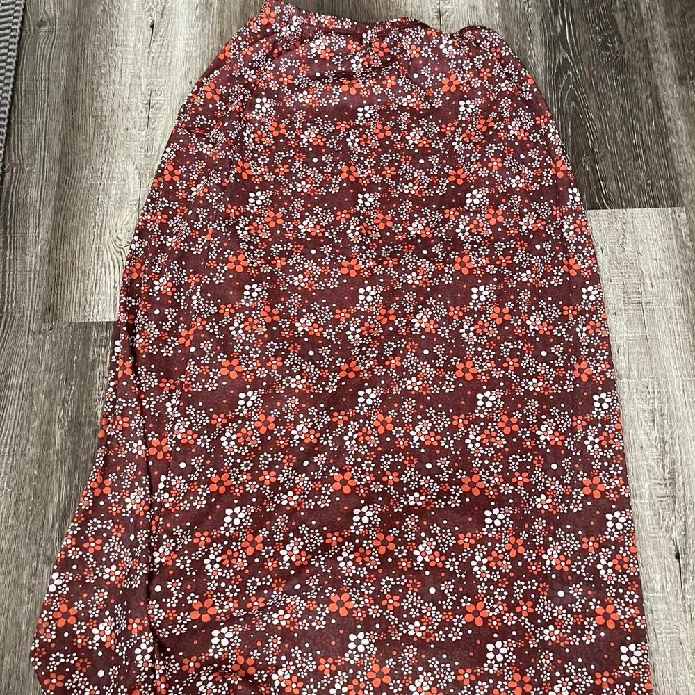 Earth Toned Floral Midi Skirt